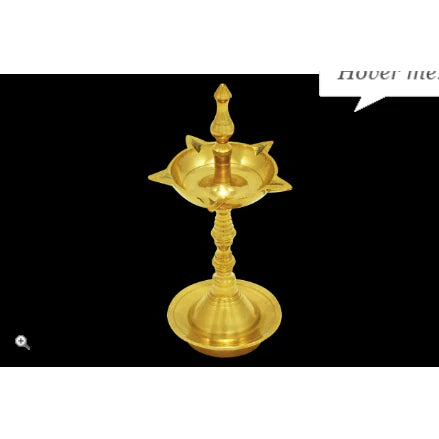 Brass oil lamp set with a high foot including Deepham lamps oil and cotton